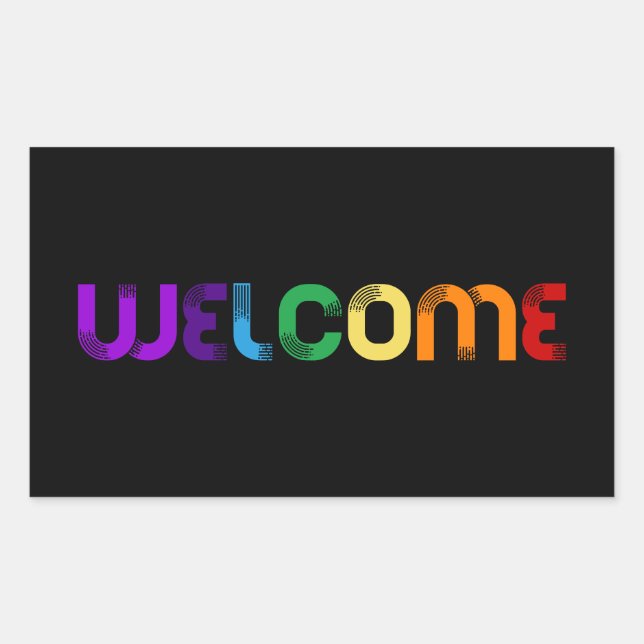 Willkommen LGBT-Regenbogenflagge Rechteckiger Aufkleber (Vorderseite)