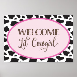 Willkommen Lil' Cowgirl Baby Duschbanner Poster