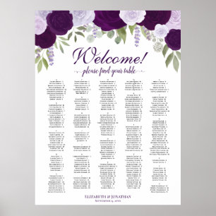 Willkommen! Lila Rose Alphabetisierungstabelle Poster