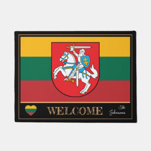 Willkommen Litauen & Litauisches Flaggenhaus /spor Fußmatte