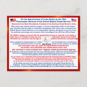 Willkommen Louis DeJoy beim USPS Postkarte