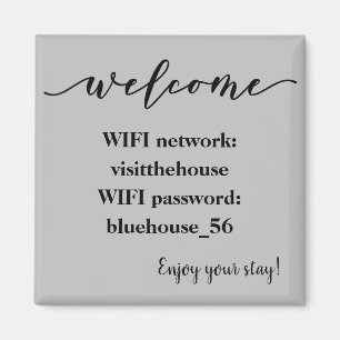 Willkommen Magnet Urlaub Vermietung WLAN-Kennwort