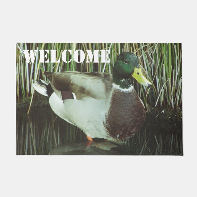 Willkommen Mallard Duck Foto Wilhelm Tell Fußmatte (Vorderseite)