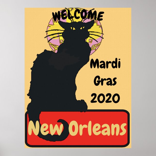 Willkommen, Mardi Gras, New Orleans, Chat Noir, Poster (Vorne)
