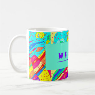 Willkommen mit Art Mosaik und Wörtern Kaffeetasse
