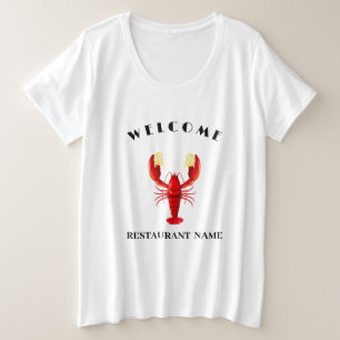 Willkommen Modern Fisch Hummer Limoner Name Große Größe T-Shirt