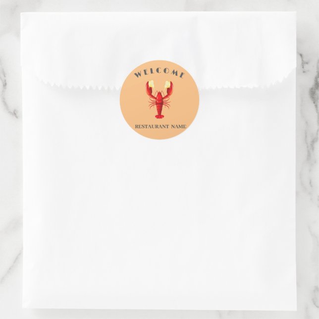Willkommen Modern Fisch Hummer Limoner Name Runder Aufkleber (Tasche)