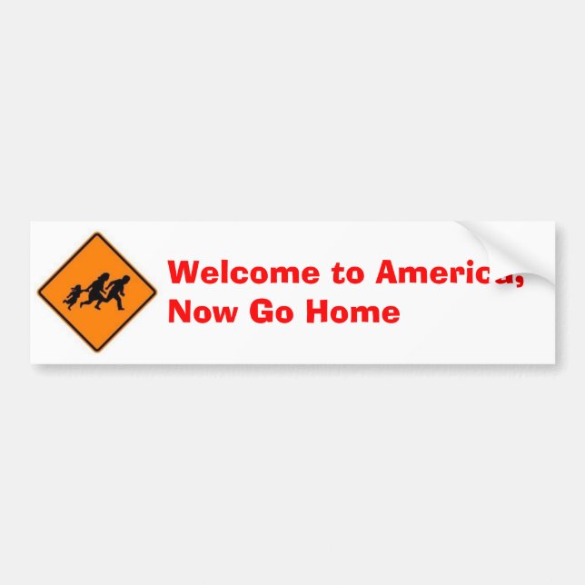 Willkommen nach Amerika, gehen jetzt Zuhause Autoaufkleber (Vorne)