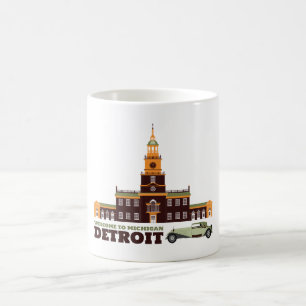 Willkommen nach Detroit. Michigan - Farblogo Verwandlungstasse