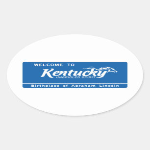 Willkommen nach Kentucky - USA Verkehrsschild Ovaler Aufkleber