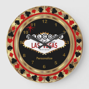 Willkommen nach Las Vegas! Große Wanduhr
