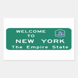 Willkommen nach New York - USA Verkehrsschild Rechteckiger Aufkleber