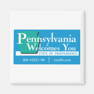 Willkommen nach Pennsylvania - USA Verkehrsschild Magnet