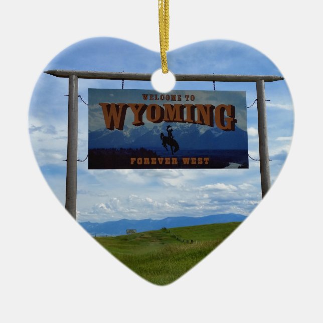 Willkommen nach Wyoming Keramik Ornament (Vorne)