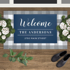Willkommen Navy Personalisierter Name Fußmatte