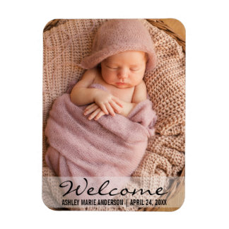 Willkommen Neue Baby Ankündigung Foto Magnet