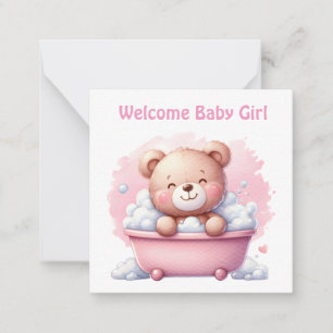 Willkommen Neue Baby Girl Card Mitteilungskarte