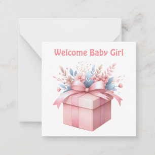 Willkommen Neue Baby Girl Card Mitteilungskarte