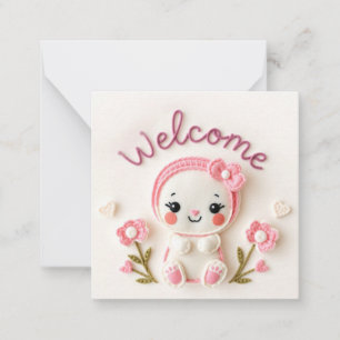 Willkommen Neue Baby Girl Card Mitteilungskarte