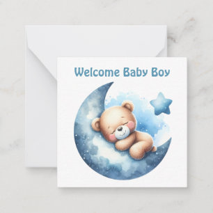 Willkommen Neue Baby-Junge-Karte Mitteilungskarte