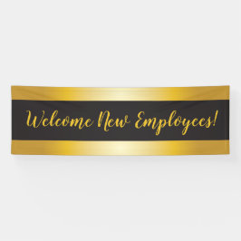 Willkommen neue Mitarbeiter Gold und Black Banner