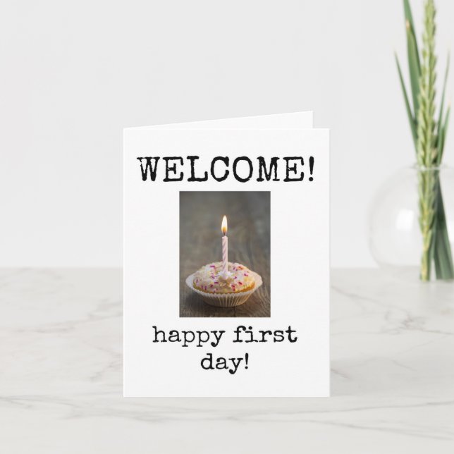 Willkommen neuer Mitarbeiter, erster Arbeitstag Karte (Vorderseite)