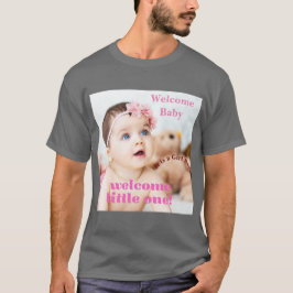 Willkommen neues Baby Text Image Custom Dunkelgrau T-Shirt