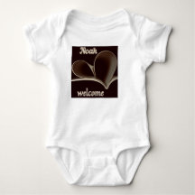Willkommen Noah Heartfelt Baby Bodysuit.