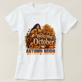 Willkommen Oktober Cozy Fall Shirt, Süße Anime-Her T-Shirt