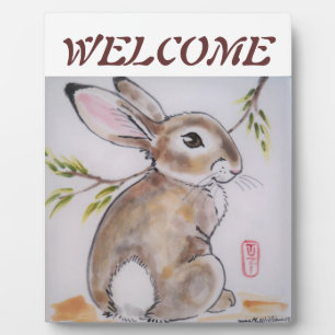 Willkommen Placque Bunny Rabbit, perfekte Jugendhe Fotoplatte