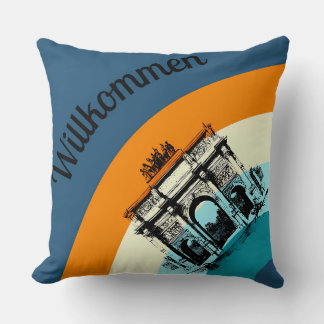 Willkommen Porte de Brandebourg Oreiller d'art rét