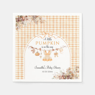 Willkommen Pumpkin Girl Modern Fall Baby Dusche Serviette
