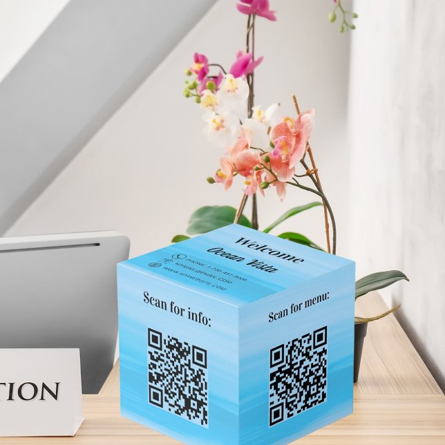 Willkommen QR Codes Info Hotel Restaurant Strand Würfel (Von Creator hochgeladen)