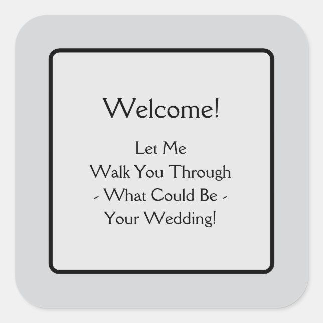 Willkommen Quadratischer Aufkleber (Vorderseite)