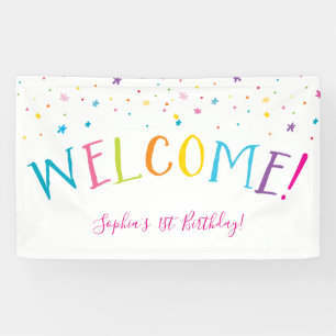 WILLKOMMEN RAINBOW TYP hübsches Party helle Farben Banner