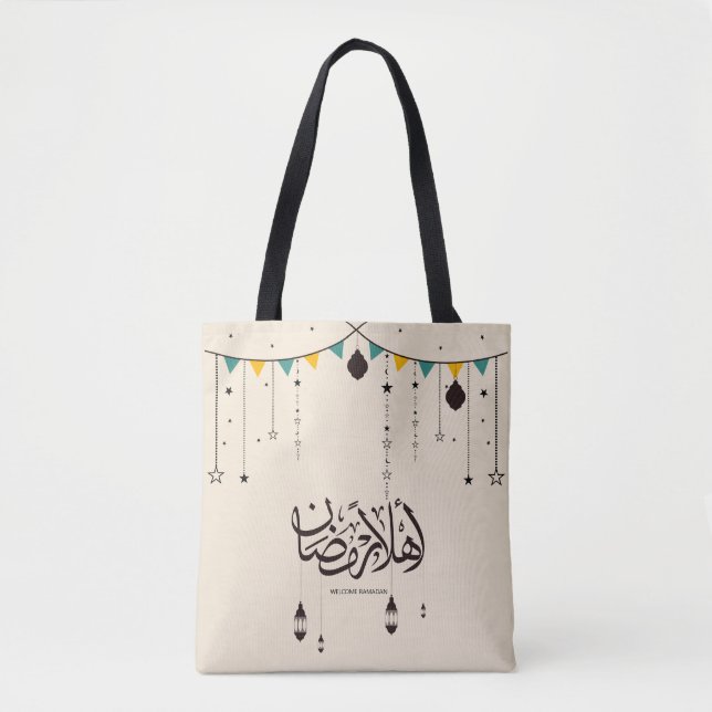 Willkommen Ramadan, Arabische Kalligraphie Tasche (Vorderseite)
