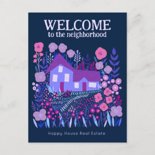 Willkommen Real Anwesen Marketing Bauernhof Blume Postkarte