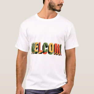 Willkommen Retro-3D-Typografie-Design. T-Shirt