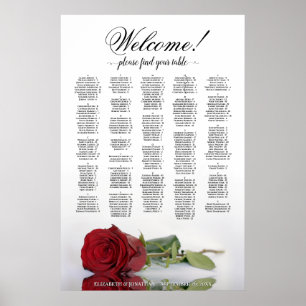Willkommen! Roter Rosen alphabetische Sitzordnung Poster