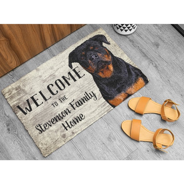 Willkommen Rottweiler Hund Tierfamilie Zuhause Fußmatte (Von Creator hochgeladen)