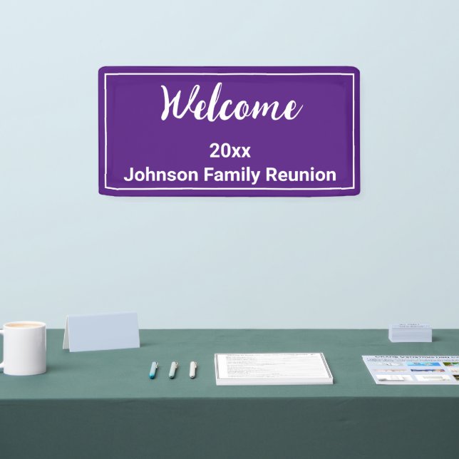 Willkommen Royal Lila und Wiedersehen mit weißem N Banner (Messe)