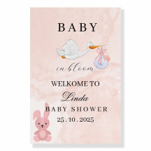 Willkommen-Schild für elegante Baby-Party 'Baby in