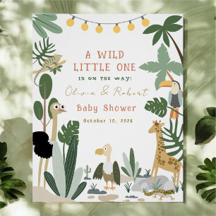 Willkommen Schild für Wilde Dschungel-Safari-Baby-