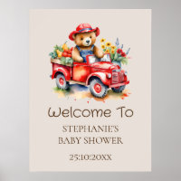 Willkommen Sign Cute Teddy Locale Grown Baby Showe