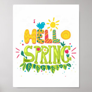 Willkommen Spring Sign, Hello Spring Sign, Poster