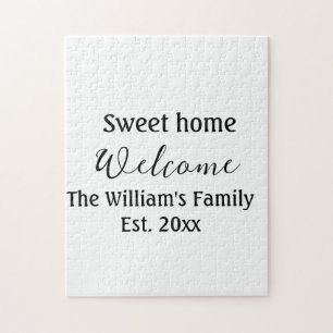Willkommen süße Heimat Familienname Jahr Est. Text