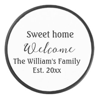 Willkommen süße Heimat Familienname Jahr Est. Text Eishockey Puck