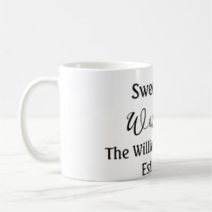 Willkommen süße Heimat Familienname Jahr Est. Text Kaffeetasse