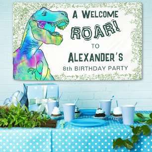 Willkommen T-Rex Brüll Dinosaurier 8. Geburtstagsf Banner