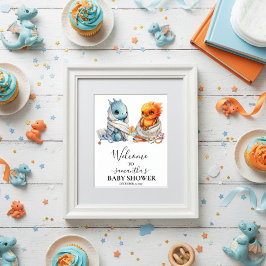 Willkommen Twins Phoenix Dragon Fantasy Poster